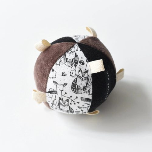 organic taggy ball with rattle wee gallery woodland