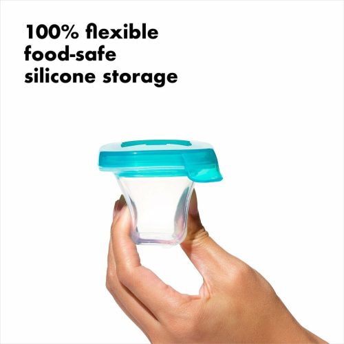 oxo tot 2 oz silicone baby blocks food storage containers flexible