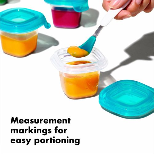 oxo tot 2 oz silicone baby blocks food storage containers measurement markings