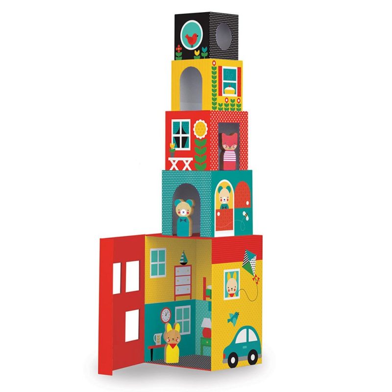 peek a boo house stacking blocks play set petit collage