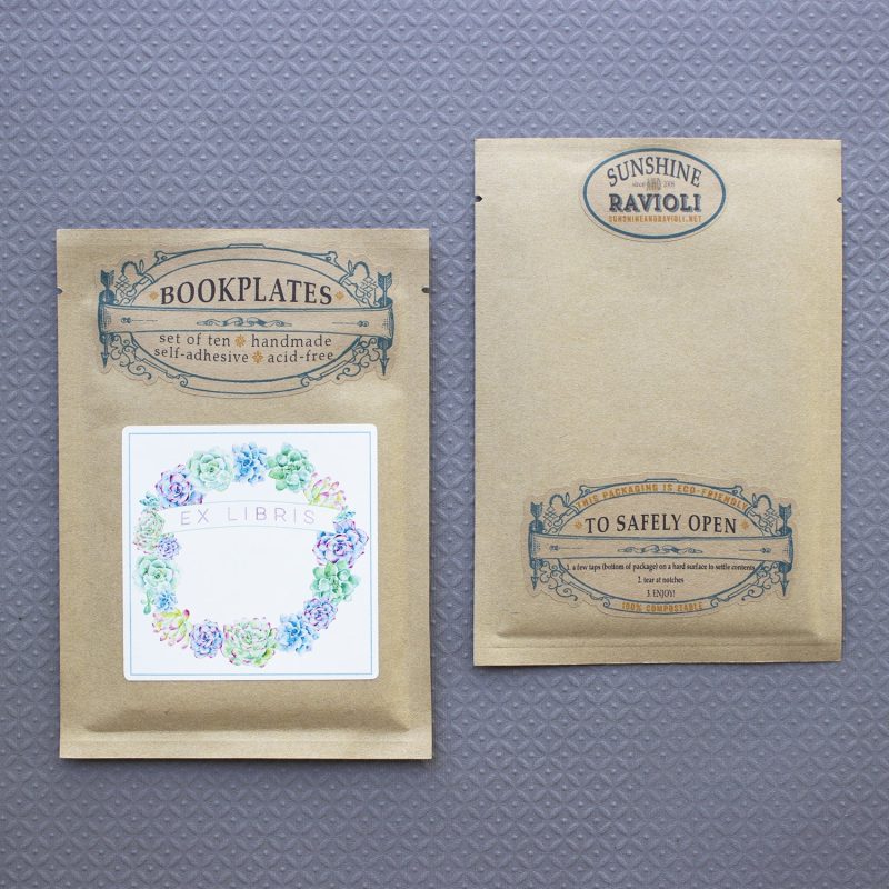 sunshine and ravioli bookplate packaging