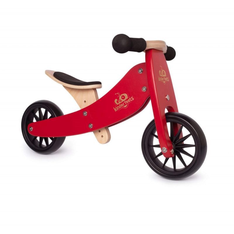 tiny tot 2 in 1 balance bike kinderfeets cherry red