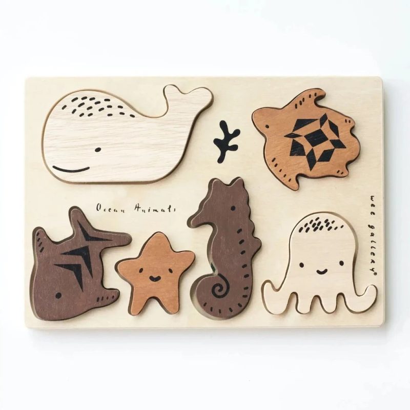 wooden tray puzzle ocean animals wee gallery