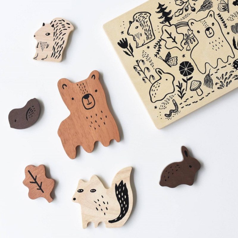 wooden tray puzzle woodland animals wee gallery 2