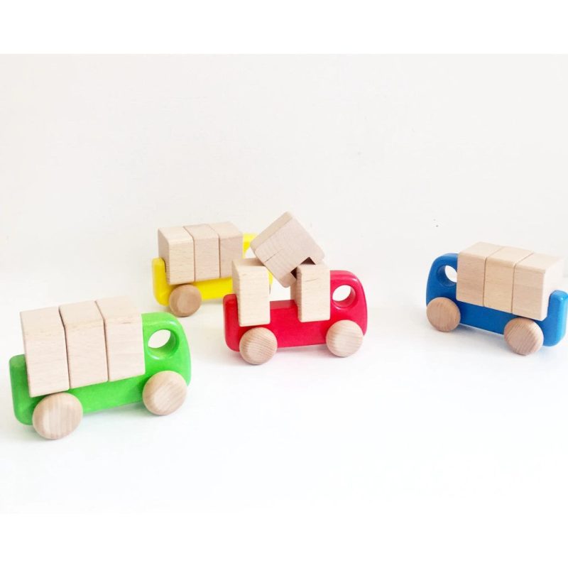 wooden truck with blocks bajo toys